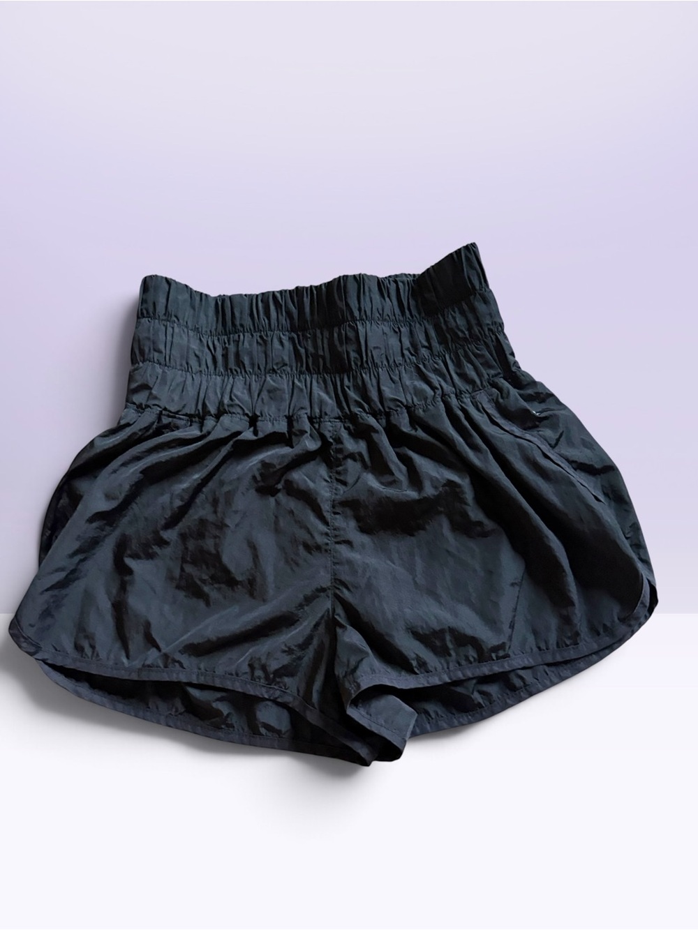 FP Movement Black Smocked Waist Running Shorts Size M